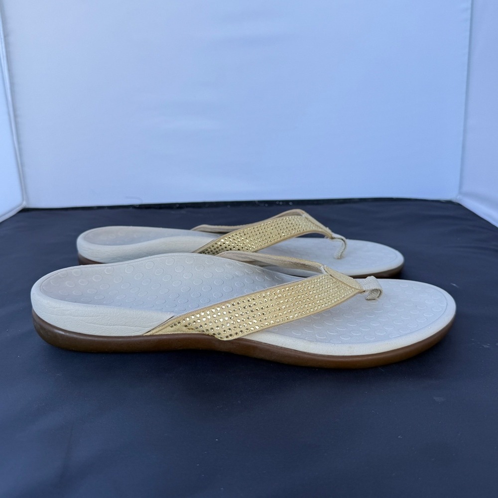 Vionic Tide Gold Thong Sandals Women's 10
